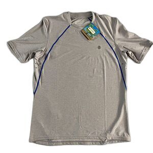 Coolibar UPF 50+ Mens Short Sleeve Sun Shirt Gray Blue Medium NWT